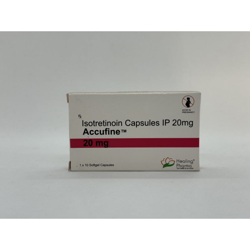 Ізотретиноїн від акне Accufine Isotretinoin 20 мг 10 касп Healing Pharma