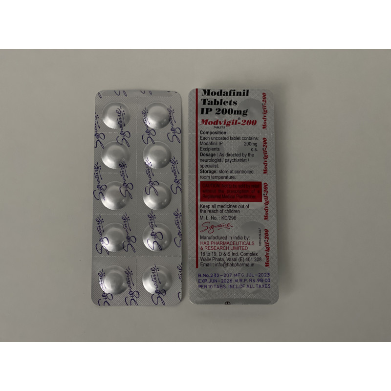Модафініл Modvigil 200 mg 10 tab Hab Pharmaceuticals 